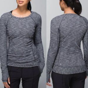 LULULEMON Race Your Pace Long Sleeve Coco Pique Black Rulu 12